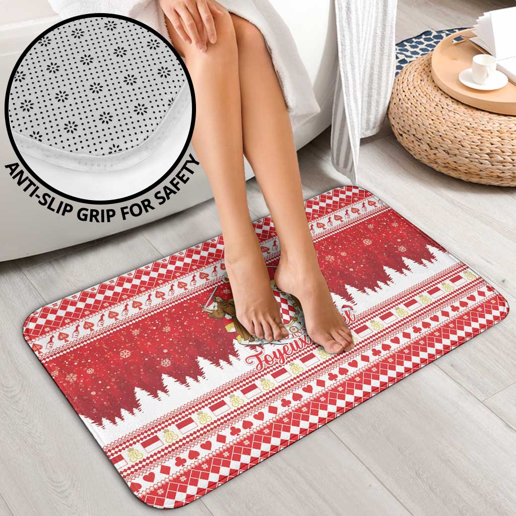 Monaco Christmas Bathroom Set Joyeux Noel Coat Of Arms - Wonder Print Shop