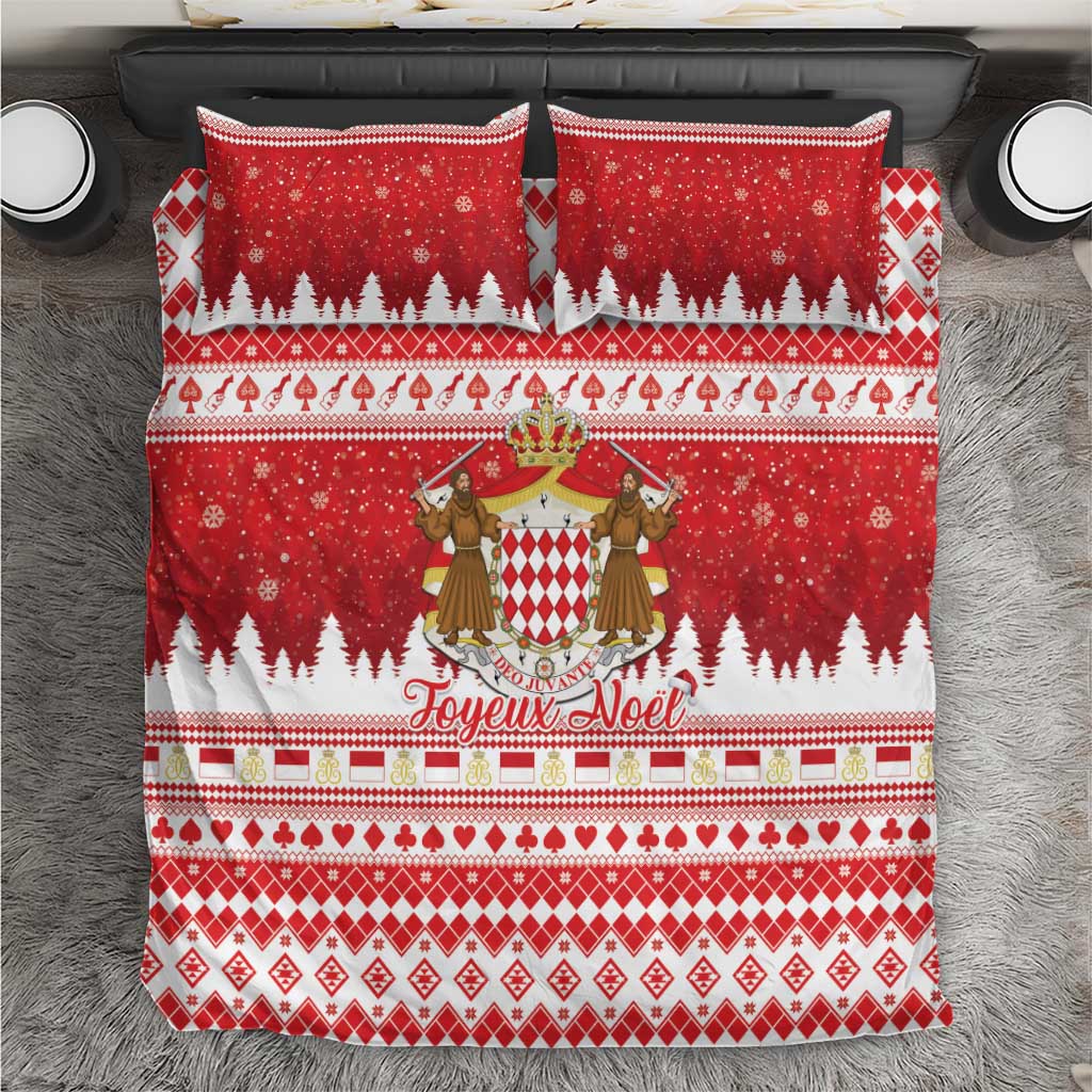 Monaco Christmas Bedding Set Joyeux Noel Coat Of Arms - Wonder Print Shop