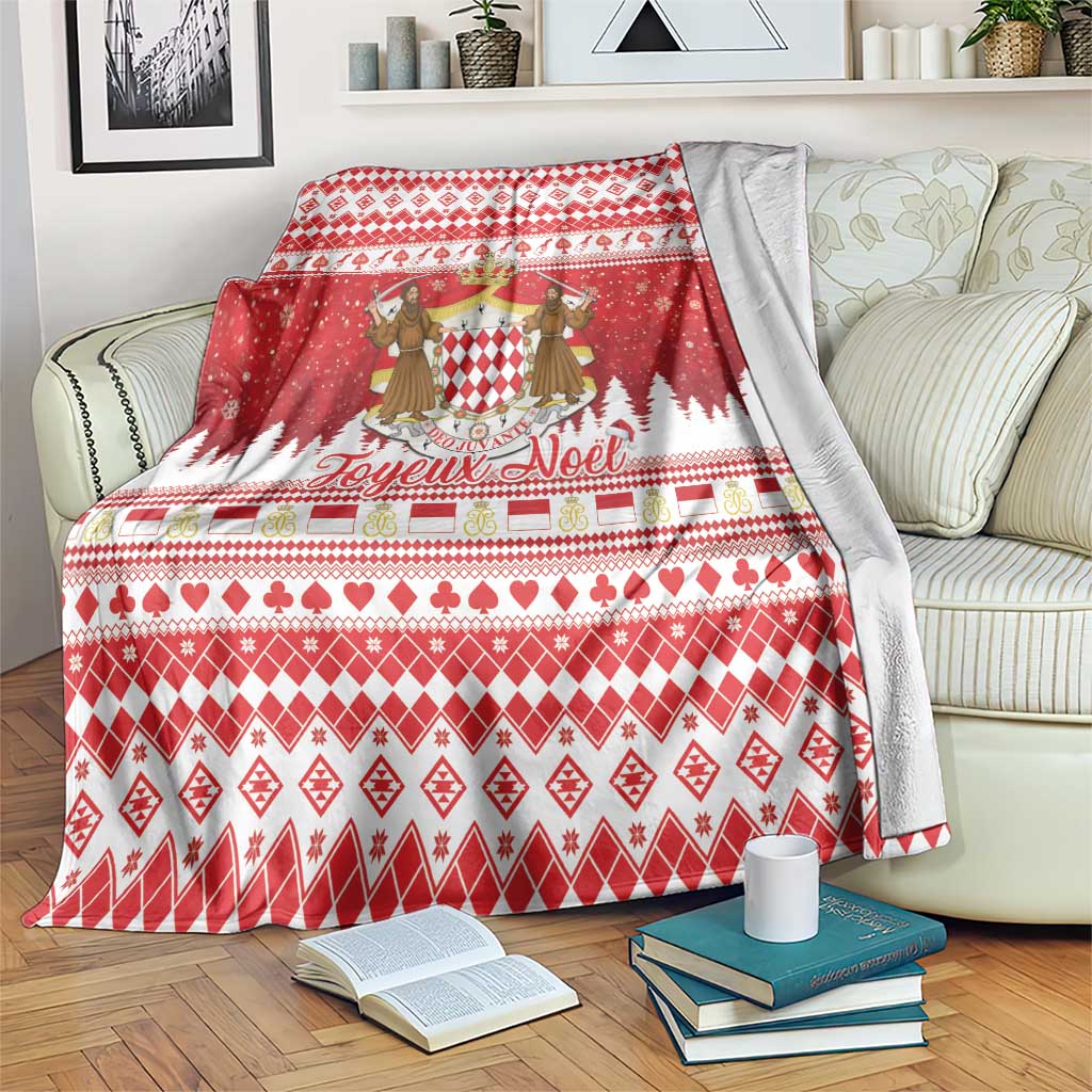 Monaco Christmas Blanket Joyeux Noel Coat Of Arms - Wonder Print Shop