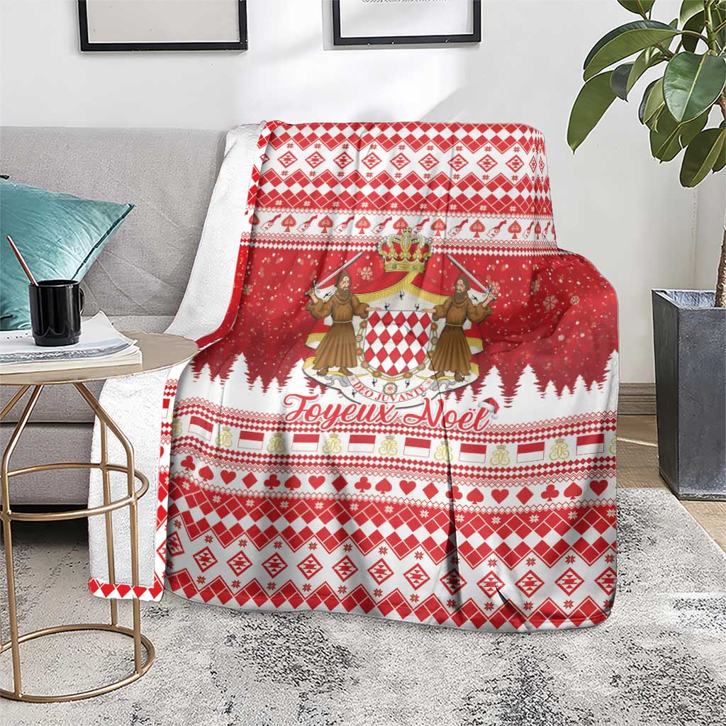 Monaco Christmas Blanket Joyeux Noel Coat Of Arms - Wonder Print Shop