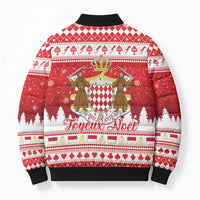 Monaco Christmas Bomber Puffer Jacket Joyeux Noel Coat Of Arms - Wonder Print Shop