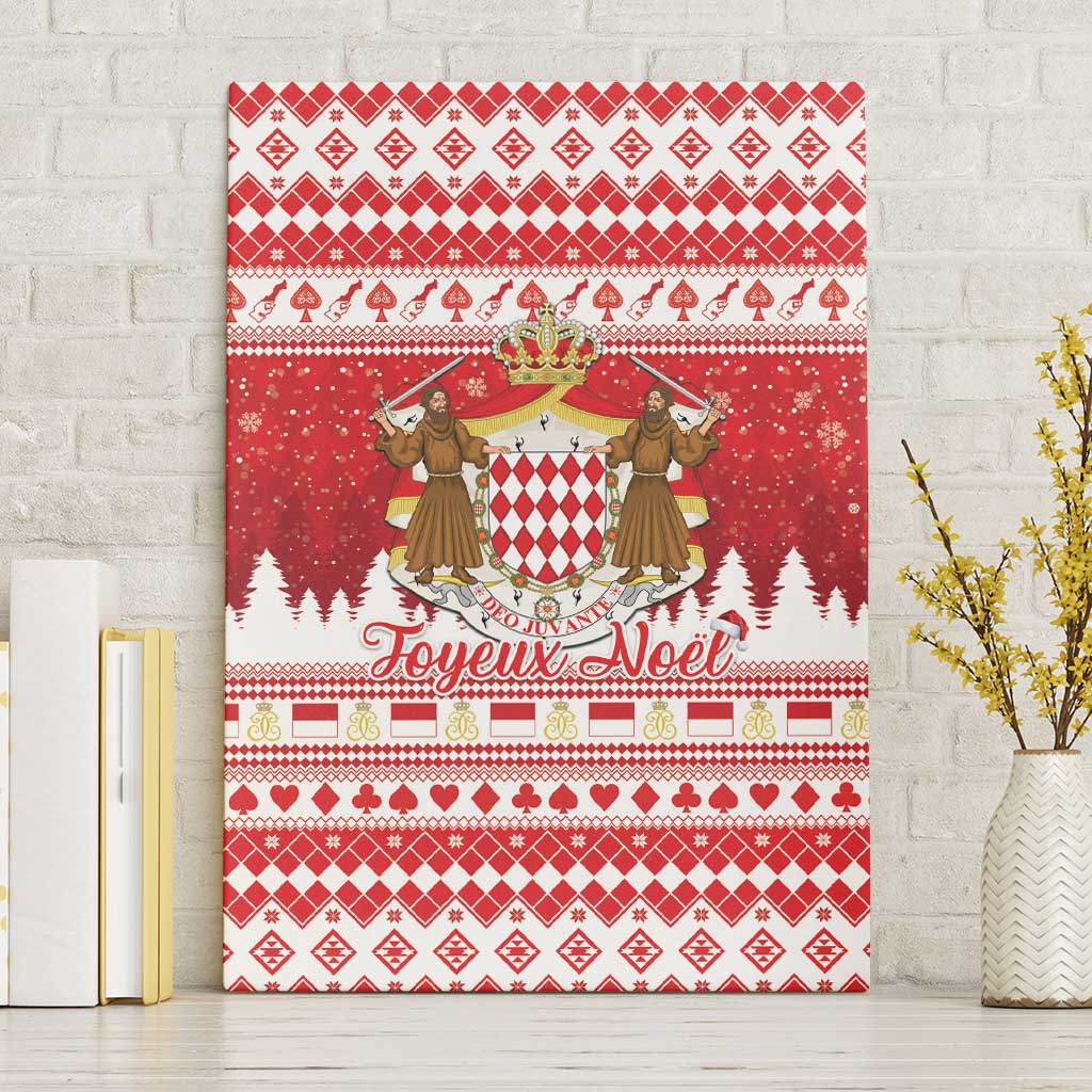 Monaco Christmas Canvas Wall Art Joyeux Noel Coat Of Arms - Wonder Print Shop