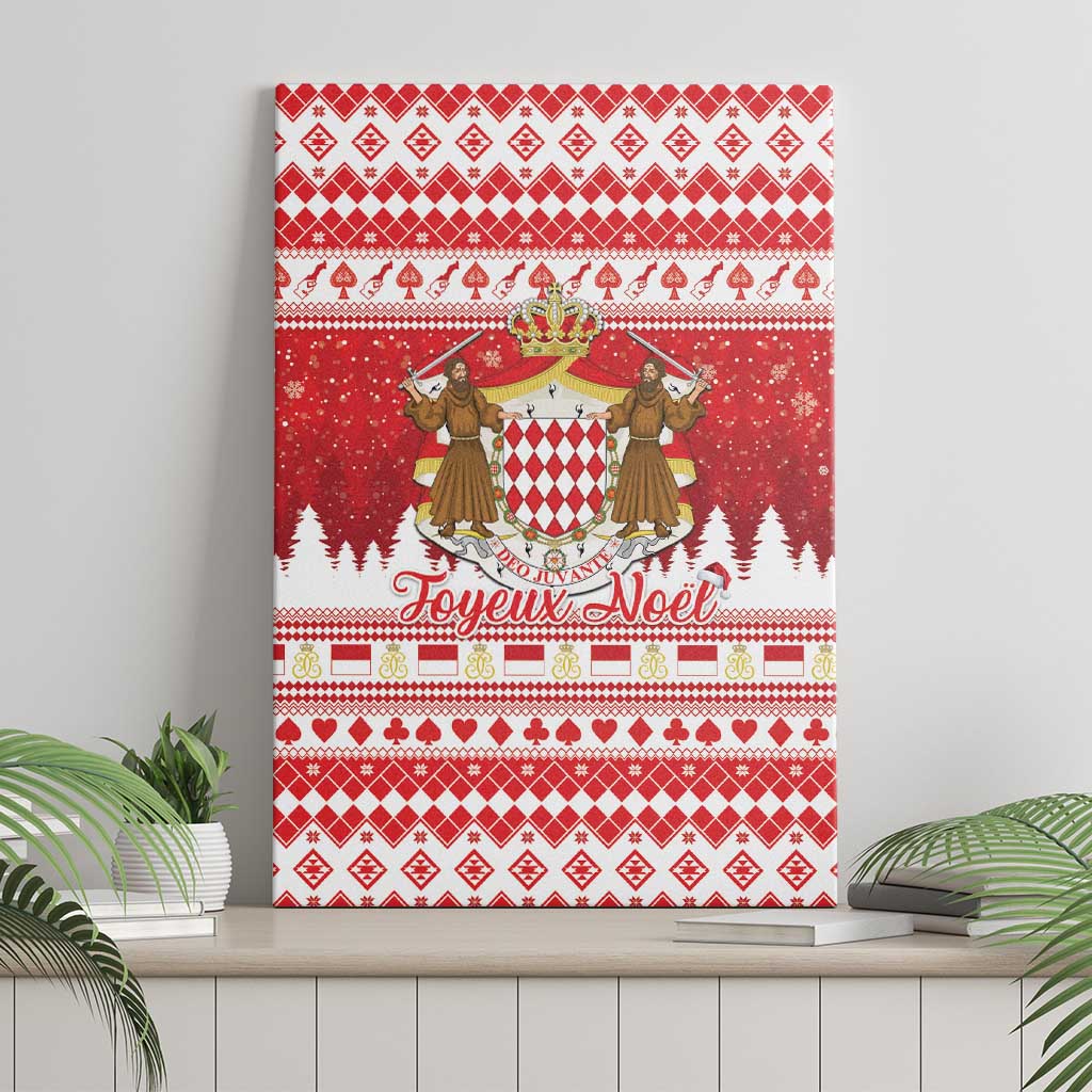 Monaco Christmas Canvas Wall Art Joyeux Noel Coat Of Arms - Wonder Print Shop
