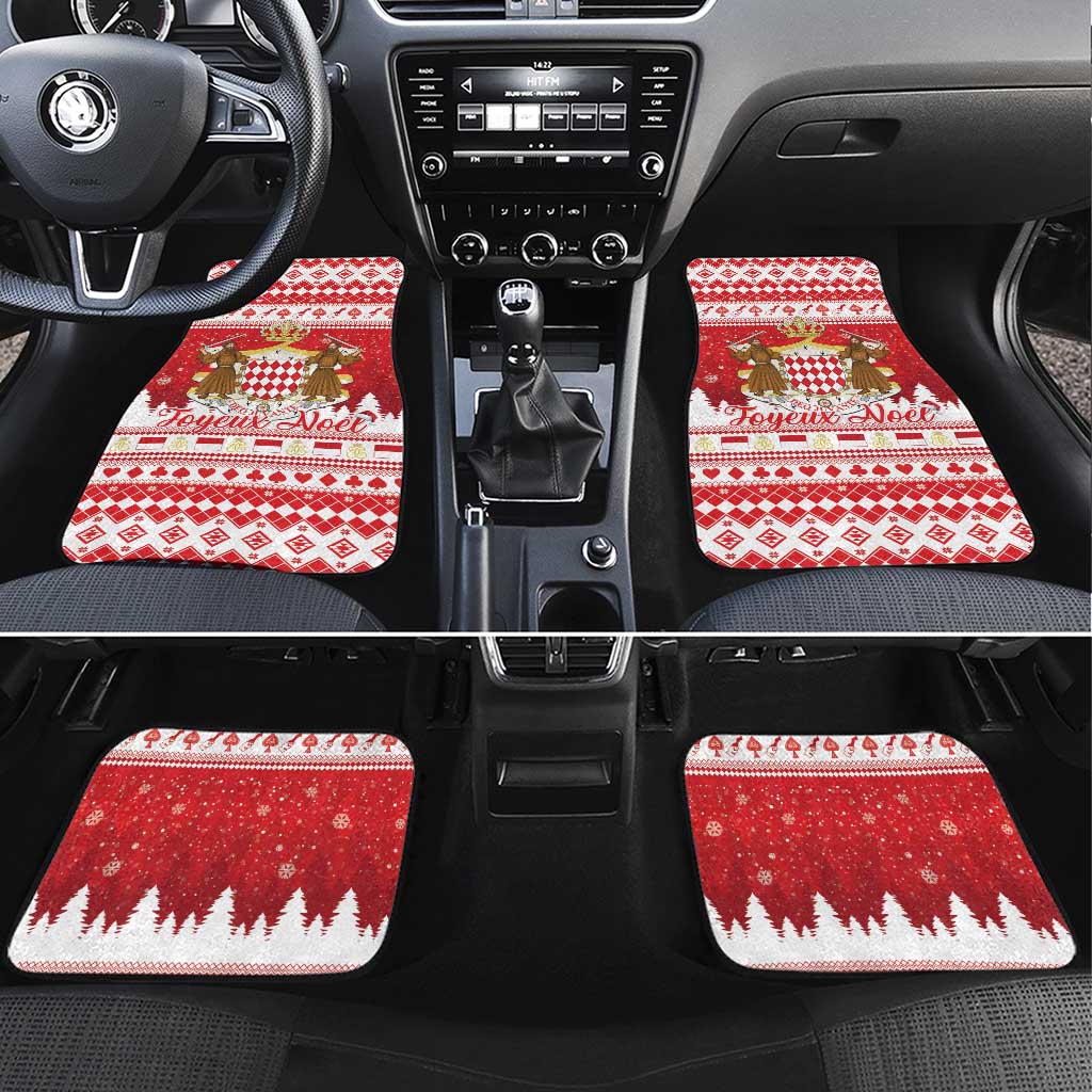 Monaco Christmas Car Mats Joyeux Noel Coat Of Arms - Wonder Print Shop