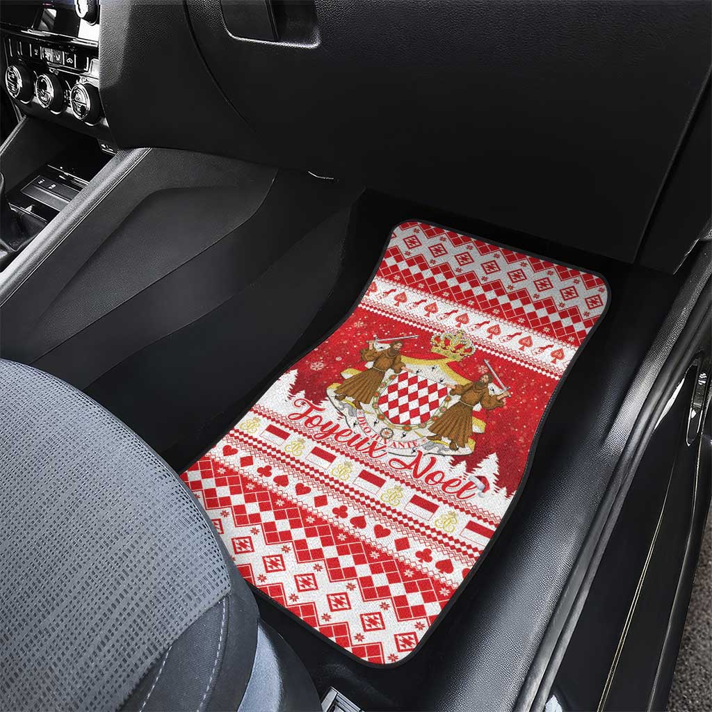 Monaco Christmas Car Mats Joyeux Noel Coat Of Arms - Wonder Print Shop