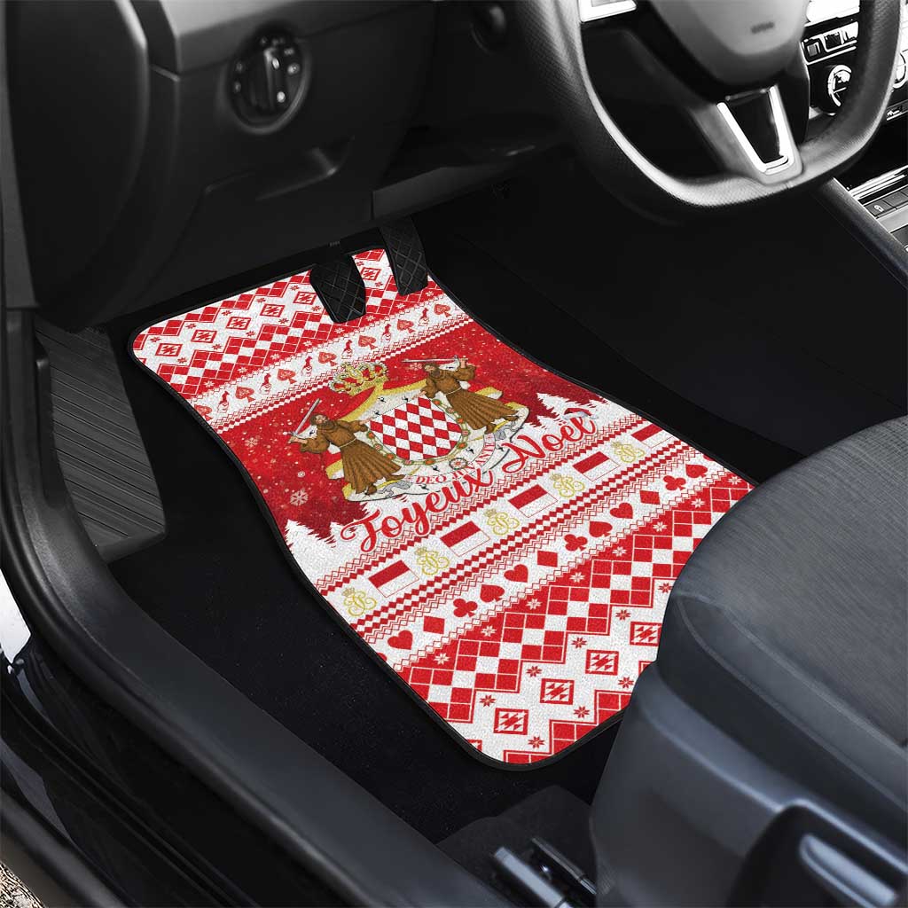 Monaco Christmas Car Mats Joyeux Noel Coat Of Arms - Wonder Print Shop