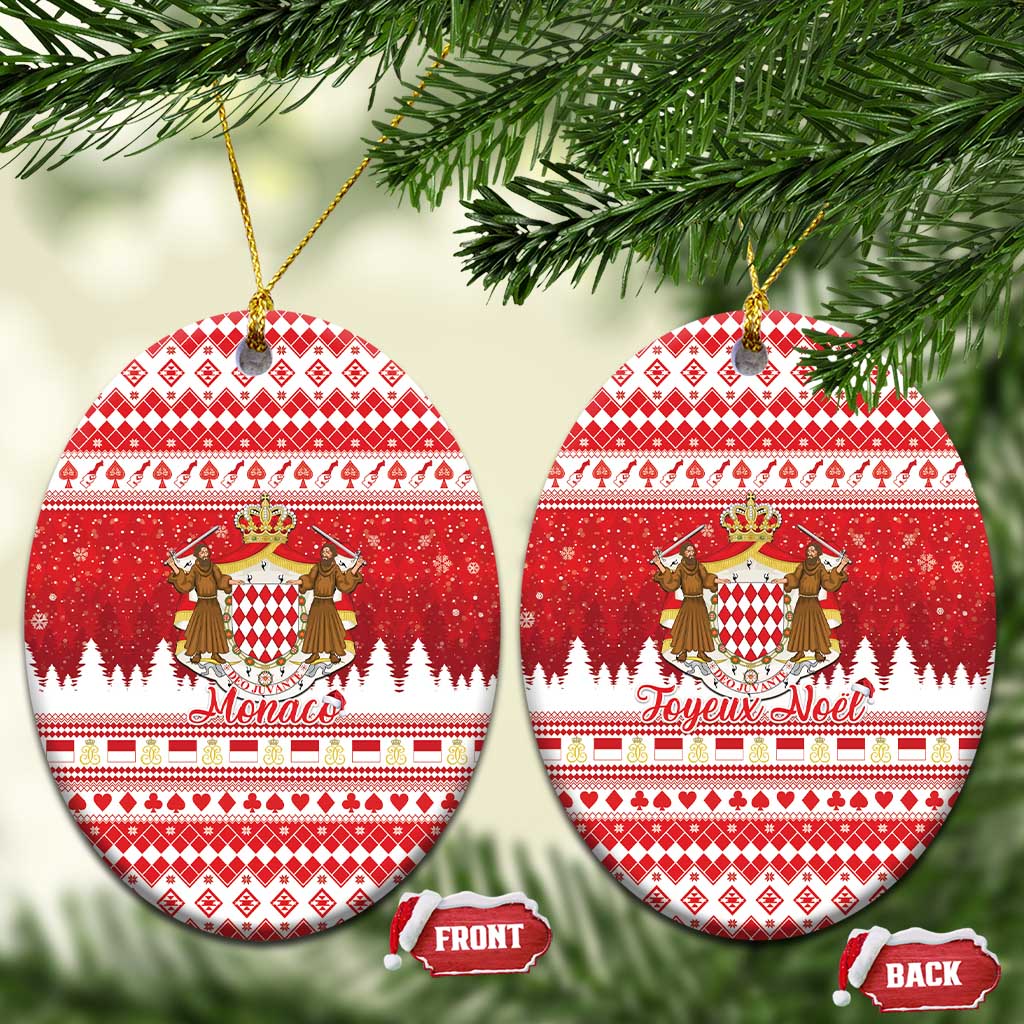 Monaco Christmas Ceramic Ornament Joyeux Noel Coat Of Arms - Wonder Print Shop