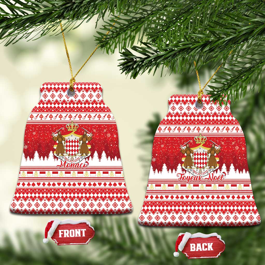 Monaco Christmas Ceramic Ornament Joyeux Noel Coat Of Arms - Wonder Print Shop