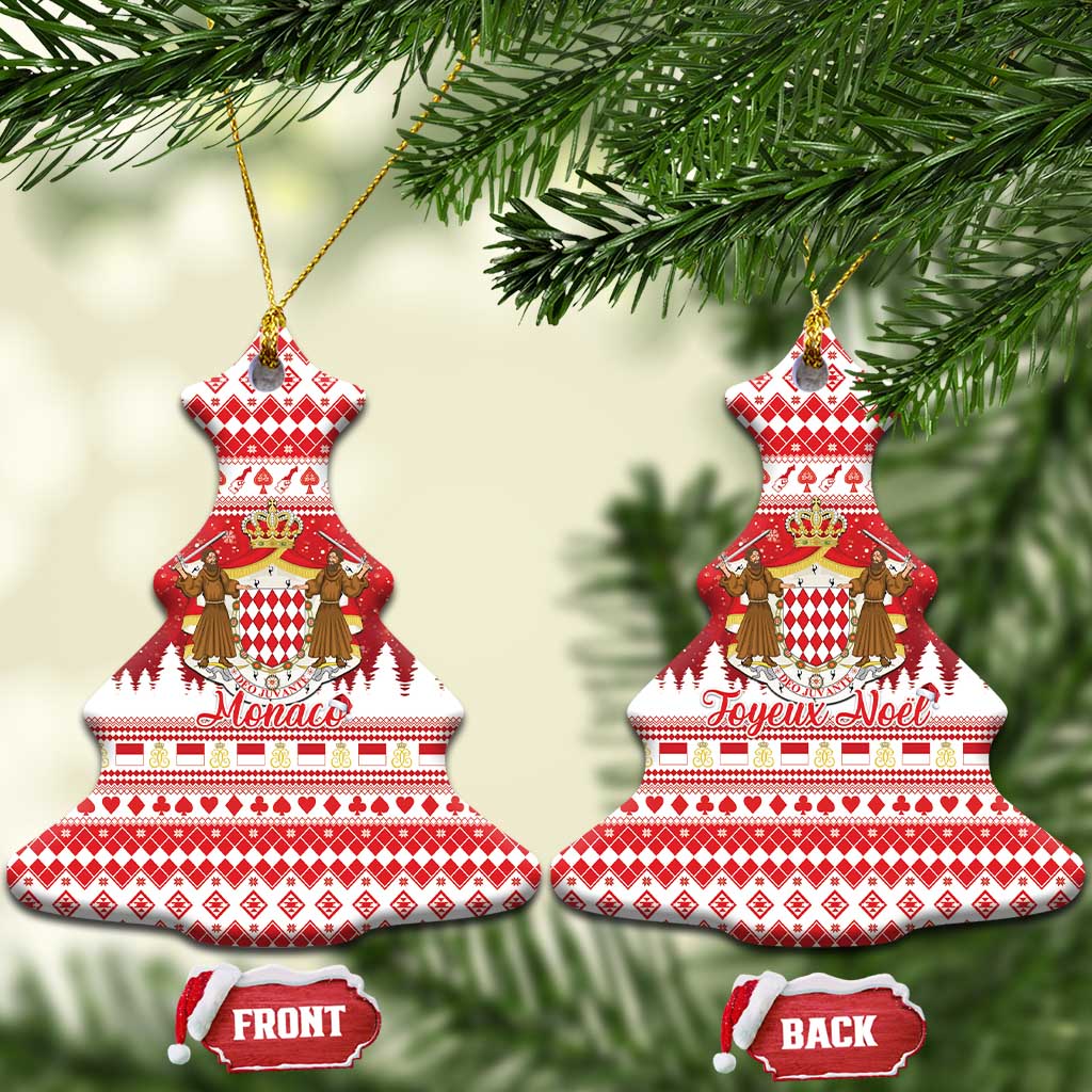 Monaco Christmas Ceramic Ornament Joyeux Noel Coat Of Arms - Wonder Print Shop