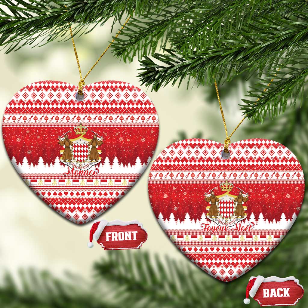 Monaco Christmas Ceramic Ornament Joyeux Noel Coat Of Arms - Wonder Print Shop