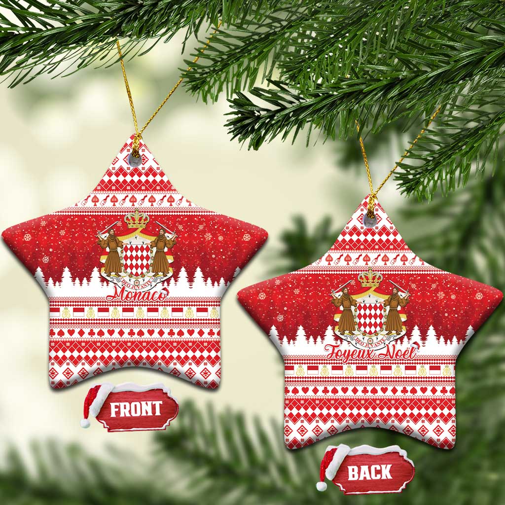 Monaco Christmas Ceramic Ornament Joyeux Noel Coat Of Arms - Wonder Print Shop