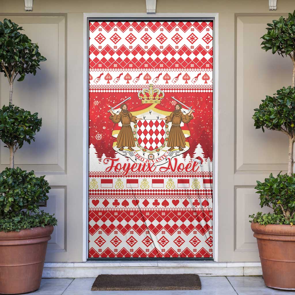 Monaco Christmas Door Cover Joyeux Noel Coat Of Arms - Wonder Print Shop