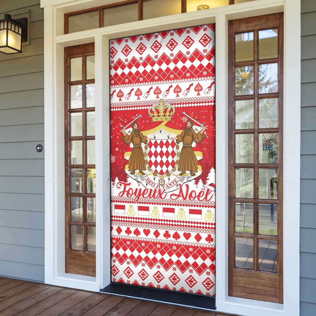 Monaco Christmas Door Cover Joyeux Noel Coat Of Arms - Wonder Print Shop