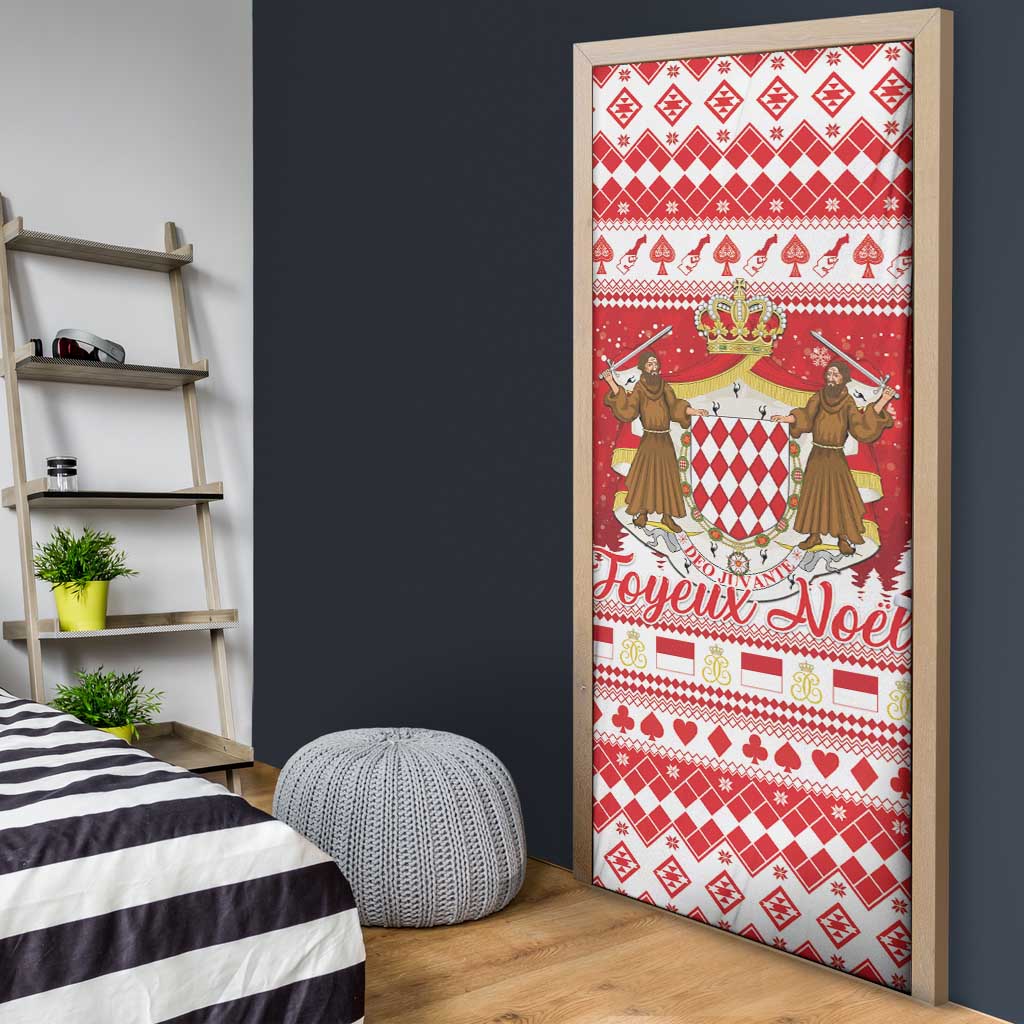 Monaco Christmas Door Cover Joyeux Noel Coat Of Arms - Wonder Print Shop