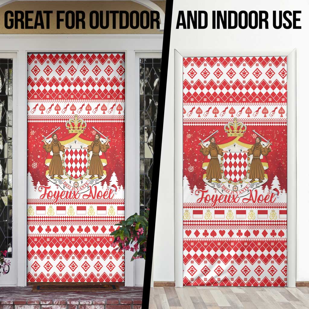 Monaco Christmas Door Cover Joyeux Noel Coat Of Arms - Wonder Print Shop