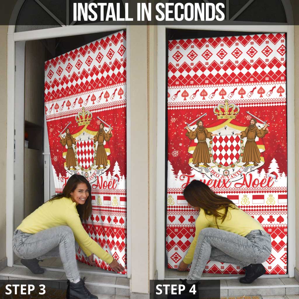 Monaco Christmas Door Cover Joyeux Noel Coat Of Arms - Wonder Print Shop