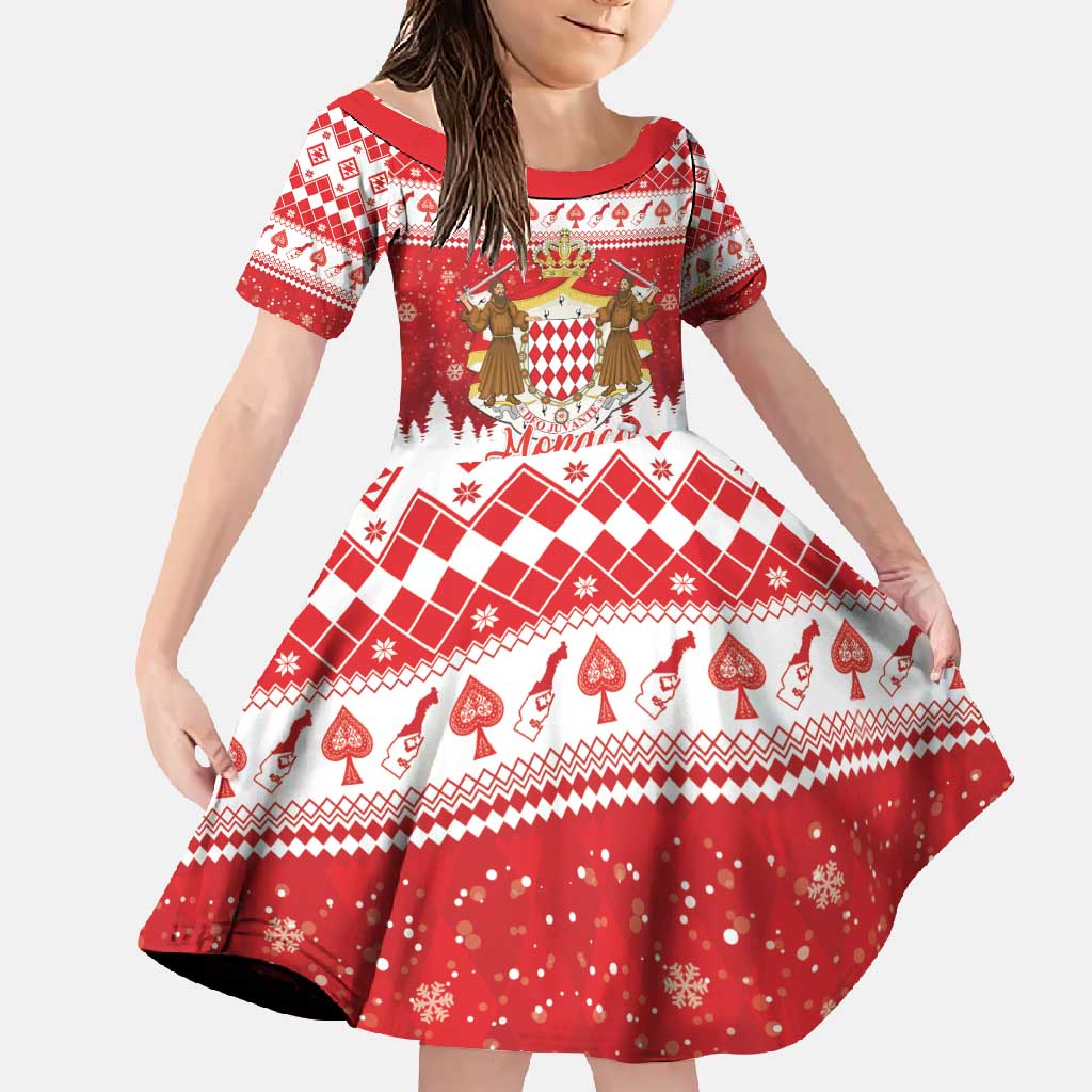 Monaco Christmas Family Matching Mermaid Dress and Hawaiian Shirt Joyeux Noel Coat Of Arms - Wonder Print Shop