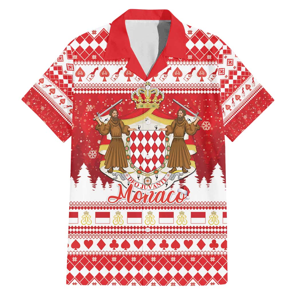 Monaco Christmas Family Matching Mermaid Dress and Hawaiian Shirt Joyeux Noel Coat Of Arms - Wonder Print Shop