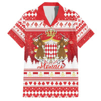 Monaco Christmas Family Matching Off The Shoulder Long Sleeve Dress and Hawaiian Shirt Joyeux Noel Coat Of Arms - Wonder Print Shop