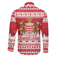 Monaco Christmas Family Matching Short Sleeve Bodycon Dress and Hawaiian Shirt Joyeux Noel Coat Of Arms - Wonder Print Shop
