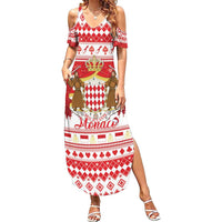 Monaco Christmas Family Matching Summer Maxi Dress and Hawaiian Shirt Joyeux Noel Coat Of Arms - Wonder Print Shop