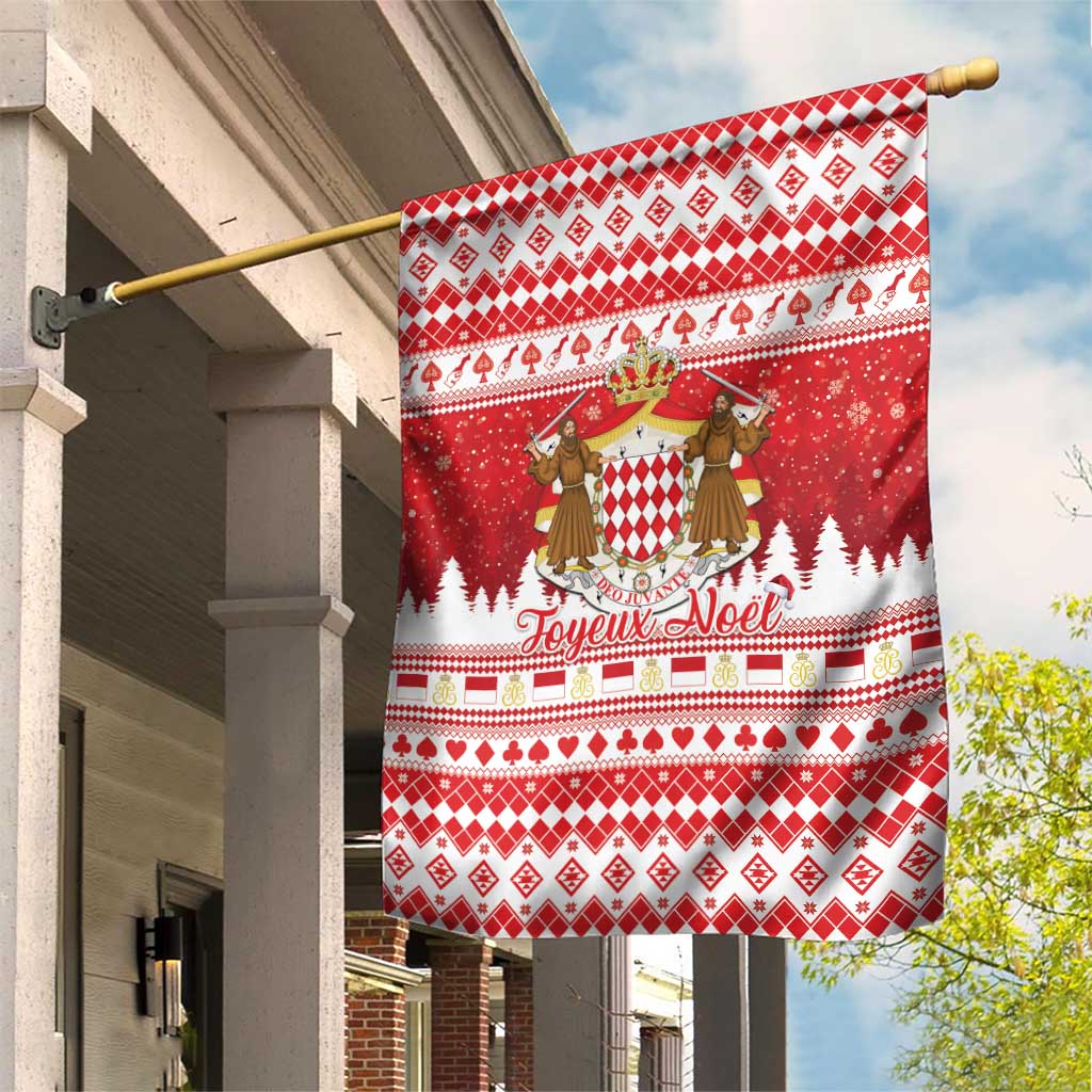Monaco Christmas Garden Flag Joyeux Noel Coat Of Arms - Wonder Print Shop