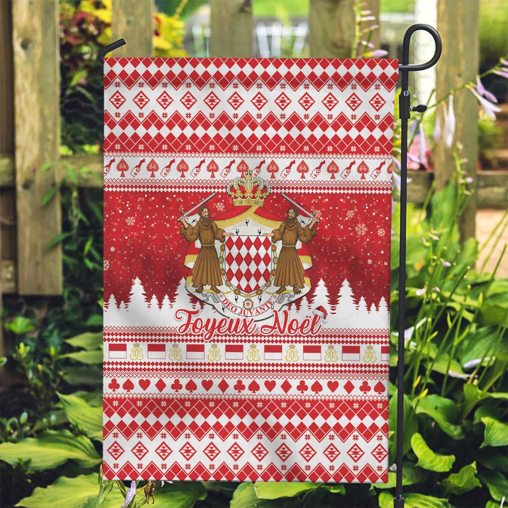 Monaco Christmas Garden Flag Joyeux Noel Coat Of Arms - Wonder Print Shop