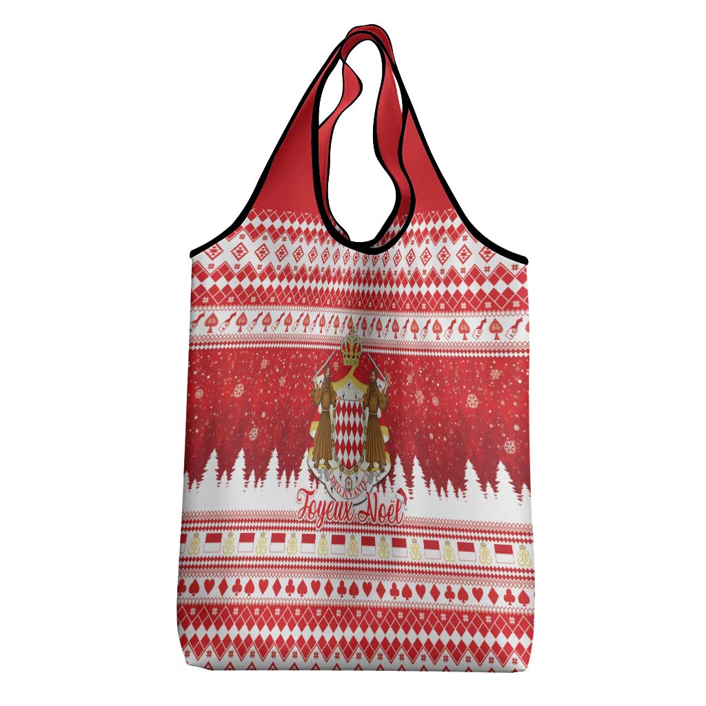 Monaco Christmas Grocery Bag Joyeux Noel Coat Of Arms - Wonder Print Shop