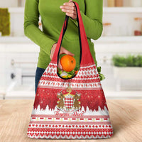 Monaco Christmas Grocery Bag Joyeux Noel Coat Of Arms - Wonder Print Shop