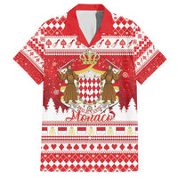 Monaco Christmas Hawaiian Shirt Joyeux Noel Coat Of Arms - Wonder Print Shop