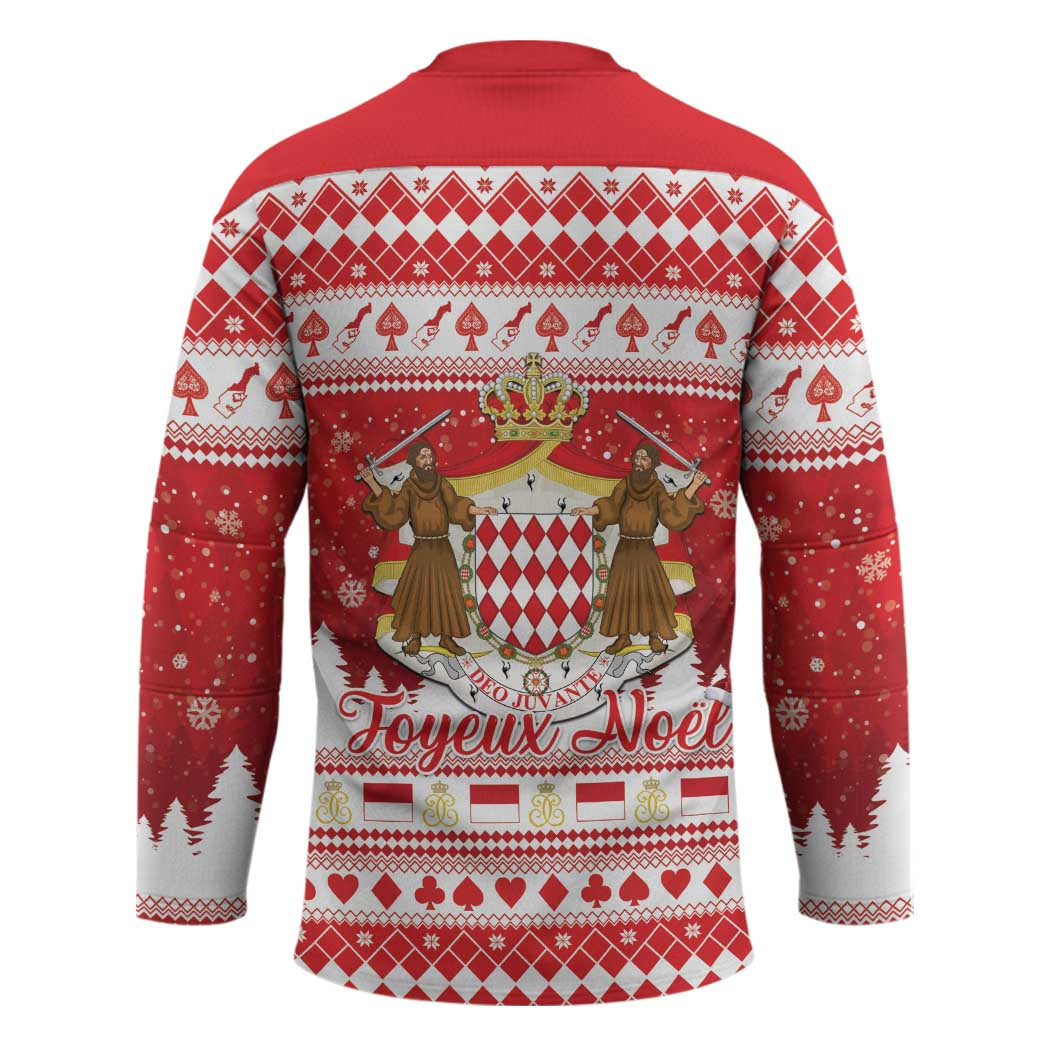Monaco Christmas Hockey Jersey Joyeux Noel Coat Of Arms - Wonder Print Shop