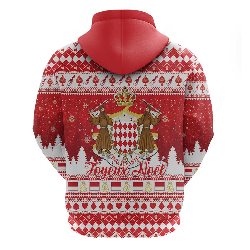 Monaco Christmas Hoodie Joyeux Noel Coat Of Arms - Wonder Print Shop