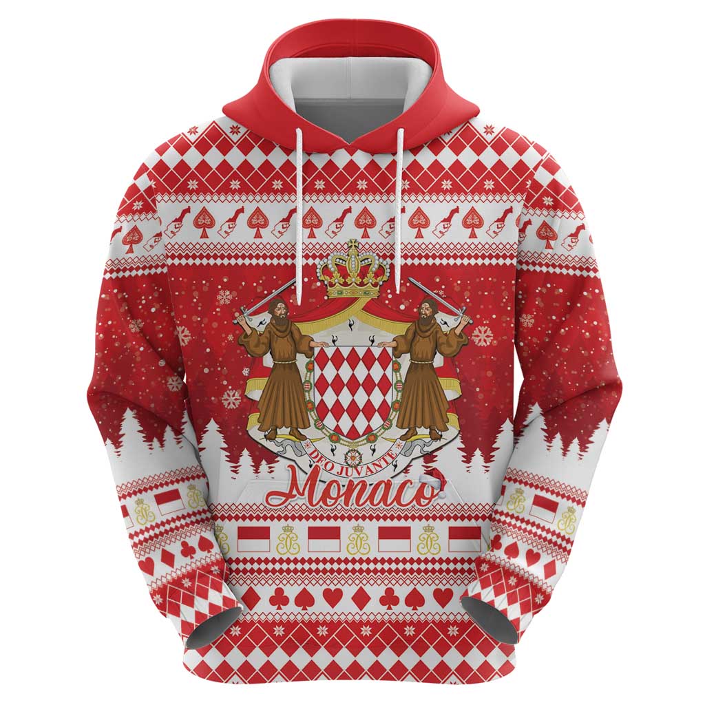Monaco Christmas Hoodie Joyeux Noel Coat Of Arms - Wonder Print Shop