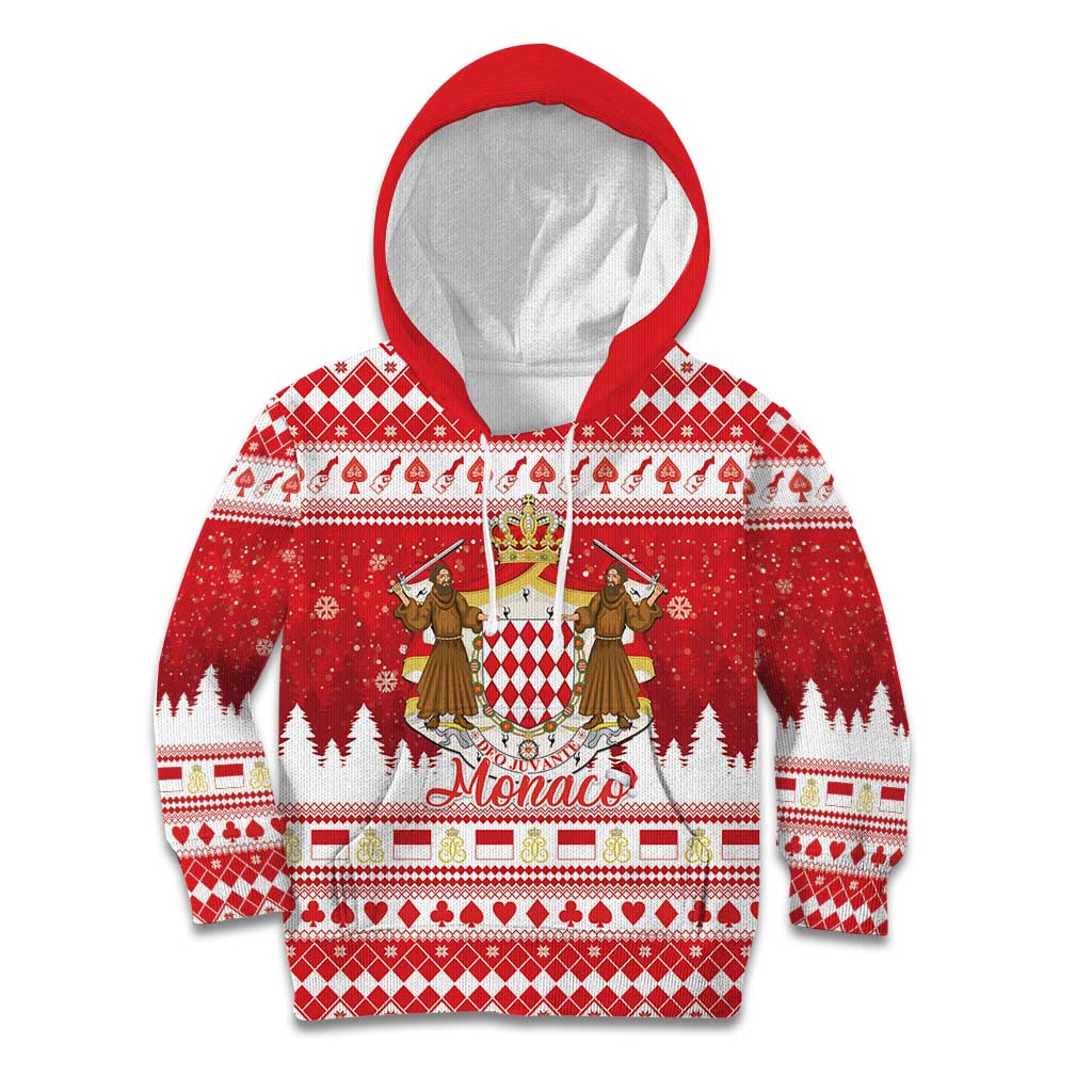 Monaco Christmas Kid Hoodie Joyeux Noel Coat Of Arms - Wonder Print Shop