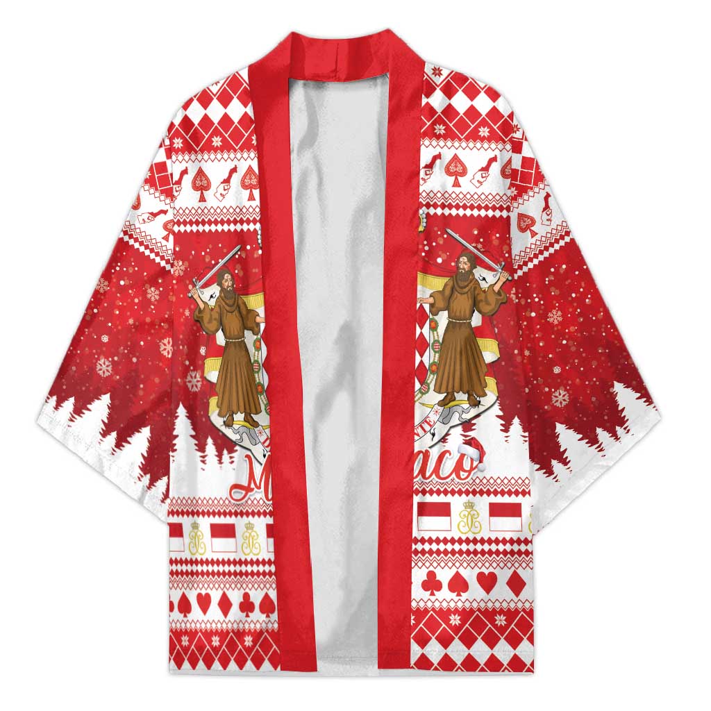 Monaco Christmas Kimono Joyeux Noel Coat Of Arms - Wonder Print Shop