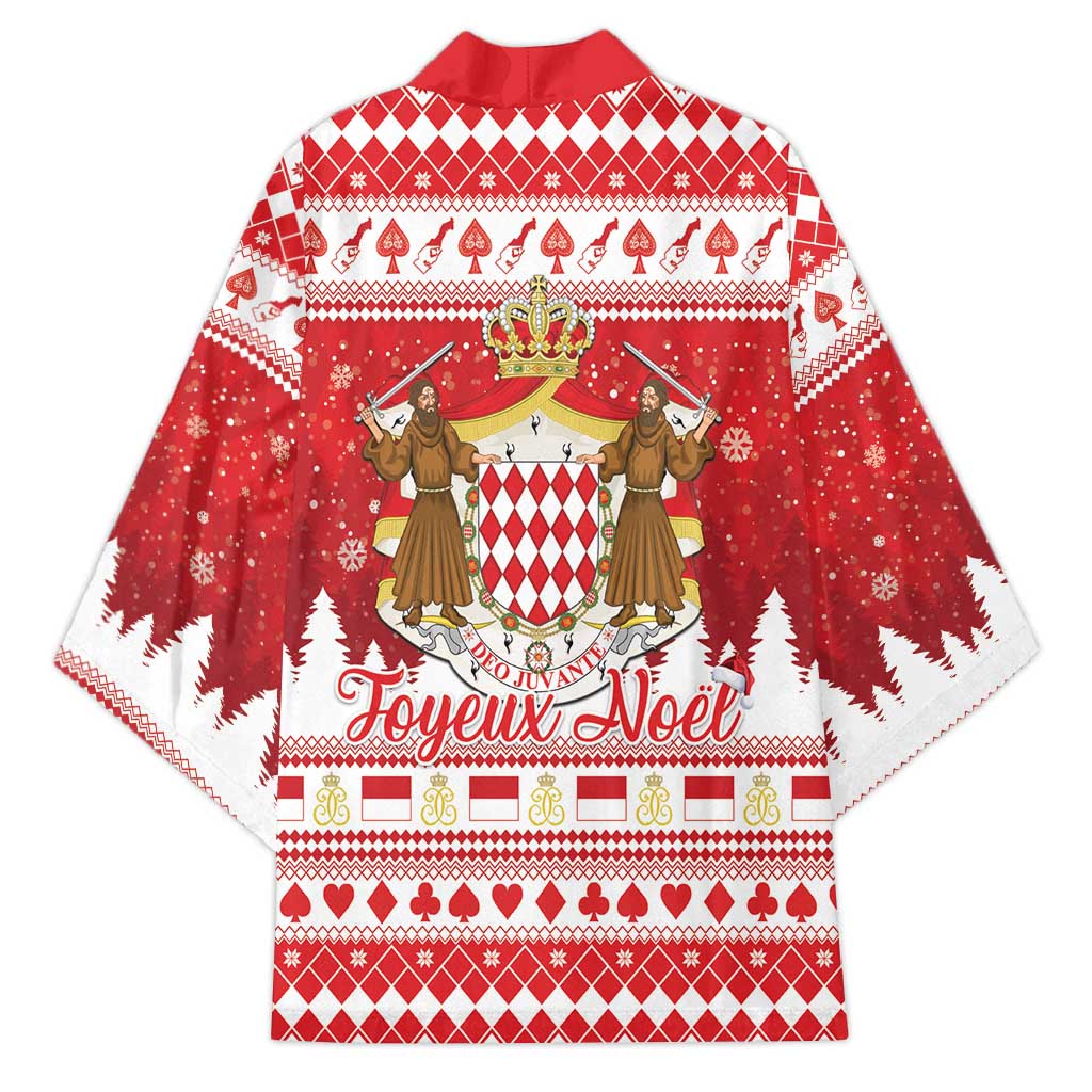 Monaco Christmas Kimono Joyeux Noel Coat Of Arms - Wonder Print Shop
