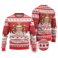 Monaco Christmas Ugly Christmas Sweater Joyeux Noel Coat Of Arms - Wonder Print Shop