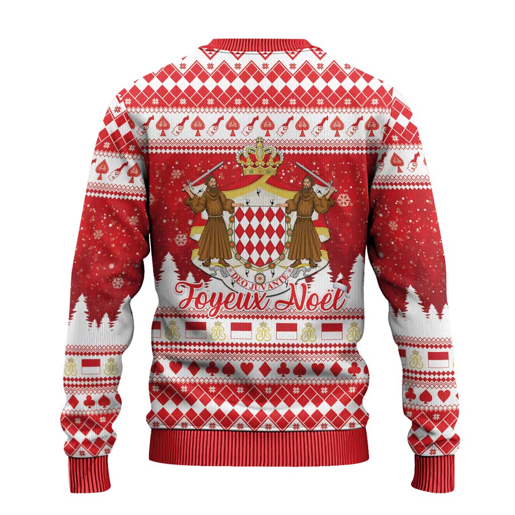 Monaco Christmas Ugly Christmas Sweater Joyeux Noel Coat Of Arms - Wonder Print Shop