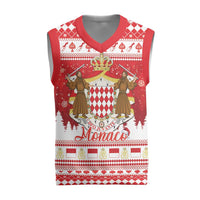 Monaco Christmas Knitted V-Neck Vest Joyeux Noel Coat Of Arms - Wonder Print Shop