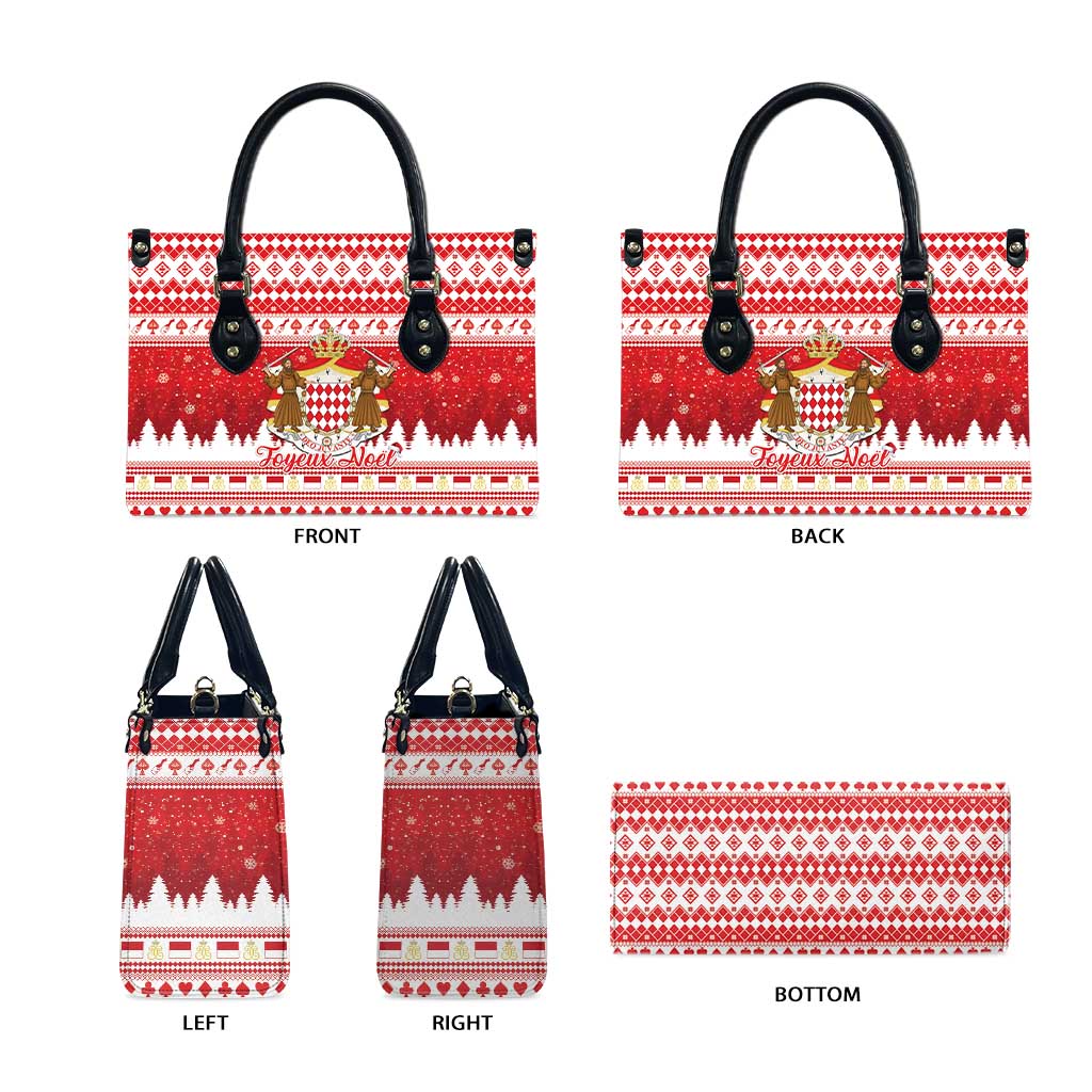 Monaco Christmas Leather Bag Joyeux Noel Coat Of Arms - Wonder Print Shop