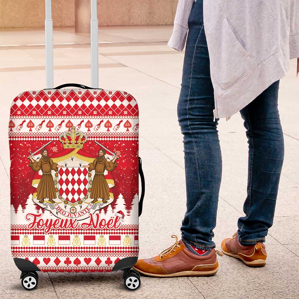 Monaco Christmas Luggage Cover Joyeux Noel Coat Of Arms - Wonder Print Shop