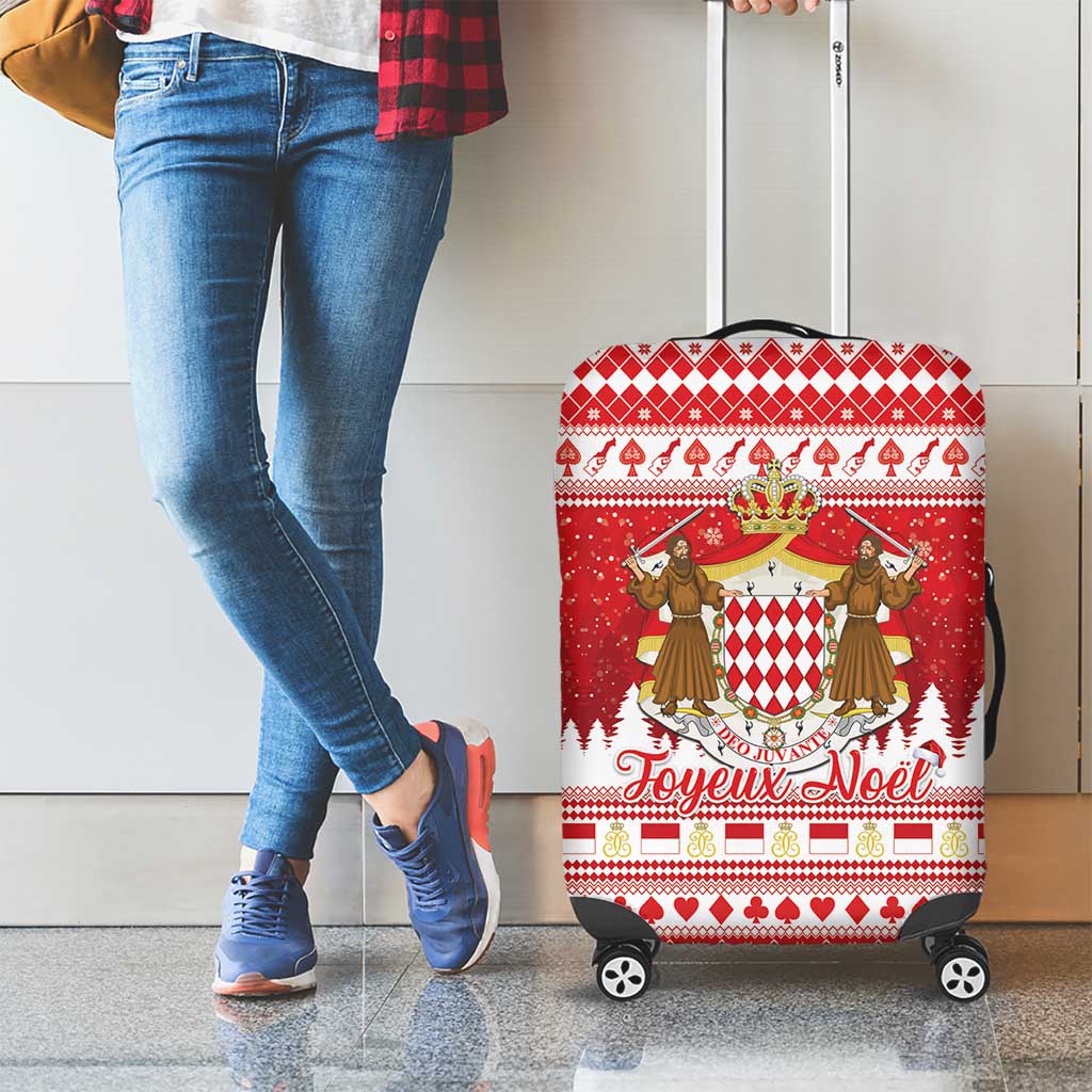 Monaco Christmas Luggage Cover Joyeux Noel Coat Of Arms - Wonder Print Shop