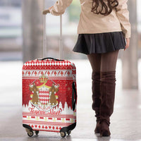 Monaco Christmas Luggage Cover Joyeux Noel Coat Of Arms - Wonder Print Shop