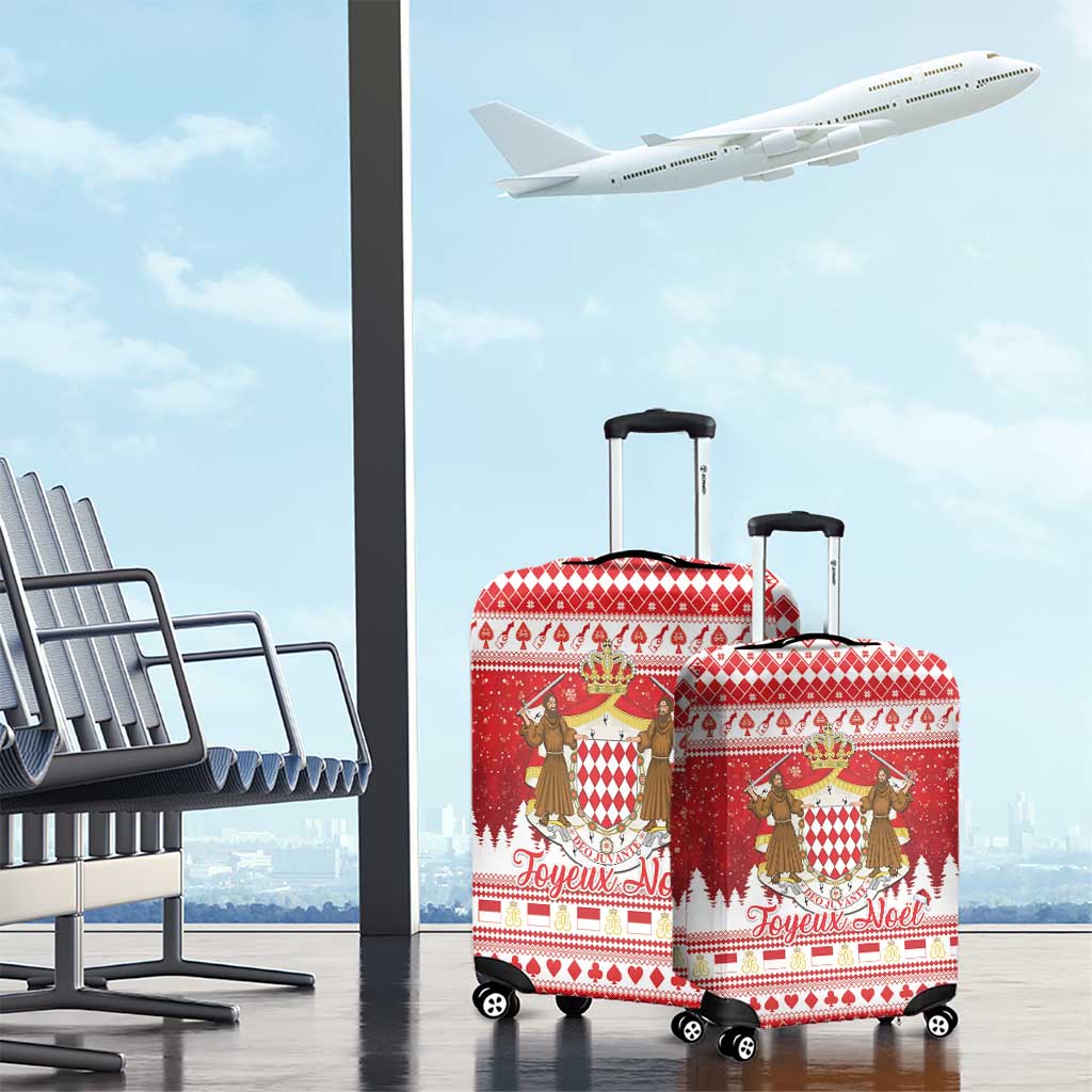 Monaco Christmas Luggage Cover Joyeux Noel Coat Of Arms - Wonder Print Shop