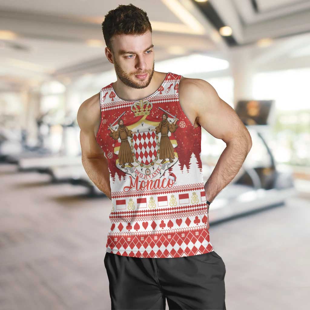 Monaco Christmas Men Tank Top Joyeux Noel Coat Of Arms - Wonder Print Shop