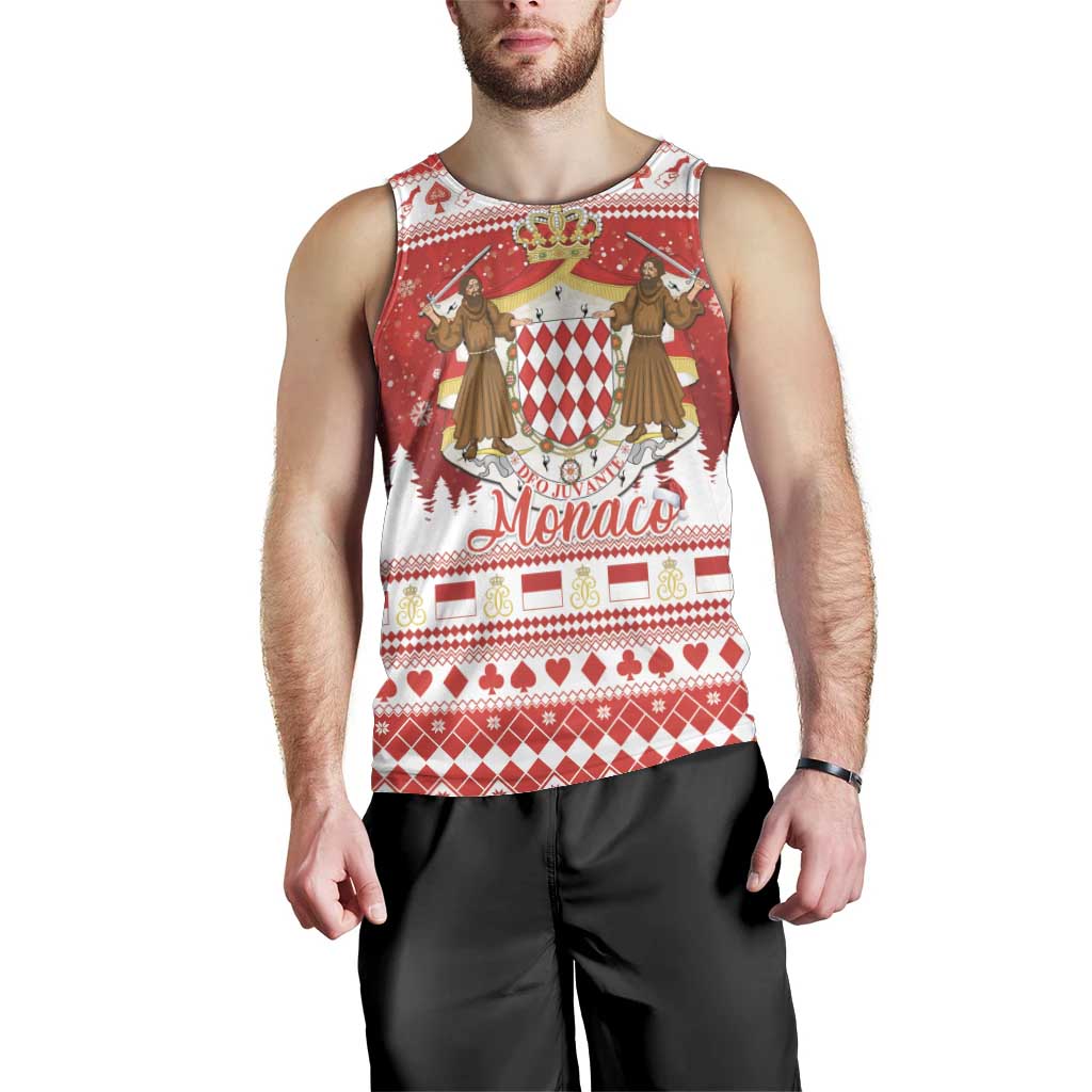 Monaco Christmas Men Tank Top Joyeux Noel Coat Of Arms - Wonder Print Shop