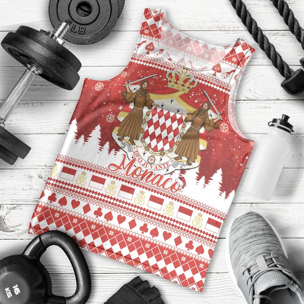 Monaco Christmas Men Tank Top Joyeux Noel Coat Of Arms - Wonder Print Shop