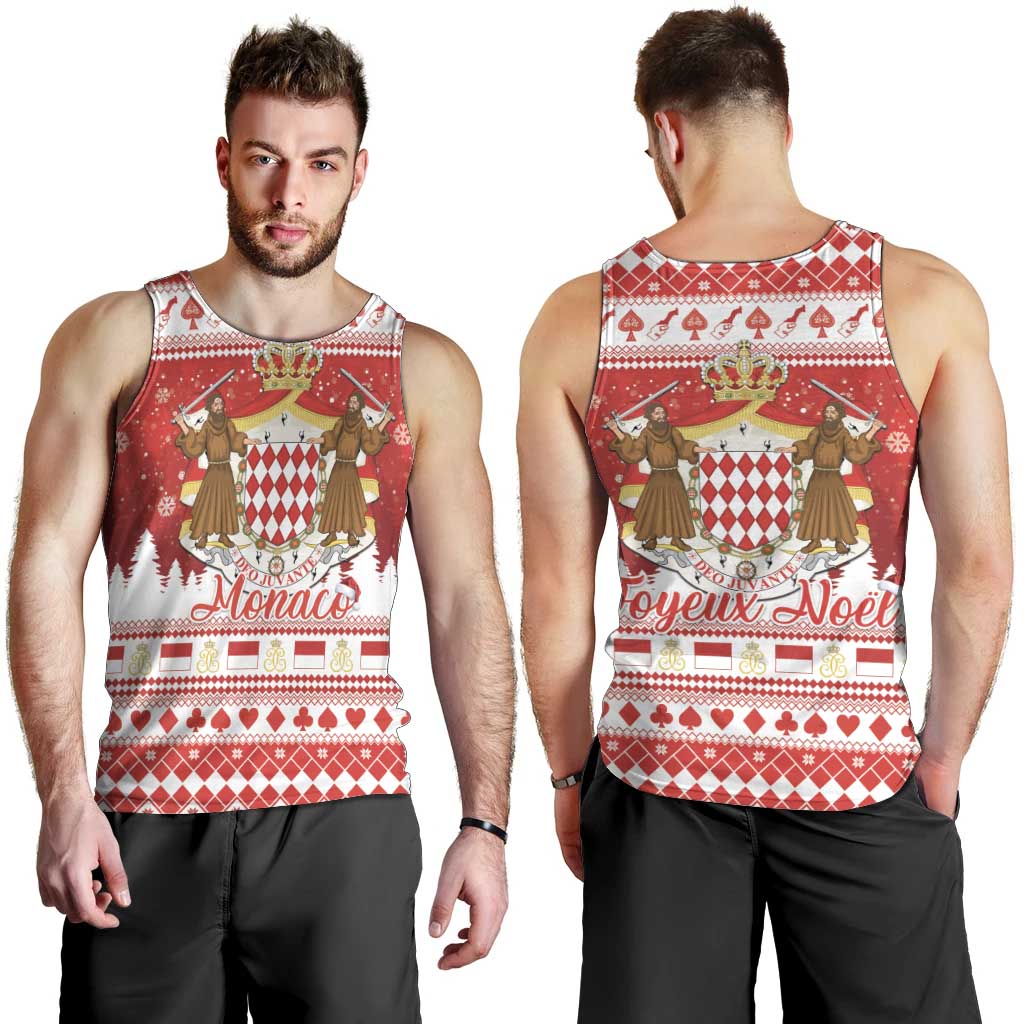 Monaco Christmas Men Tank Top Joyeux Noel Coat Of Arms - Wonder Print Shop
