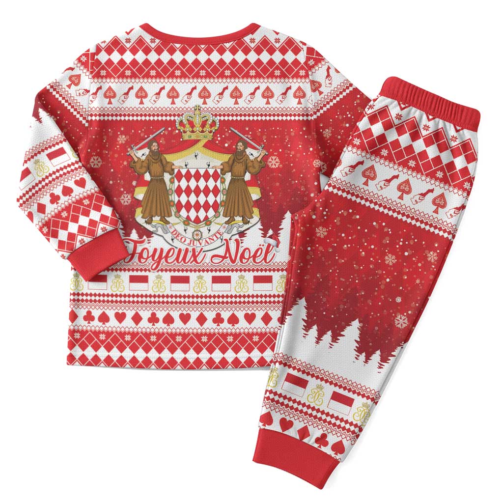 Monaco Christmas Pajama Set Joyeux Noel Coat Of Arms - Wonder Print Shop