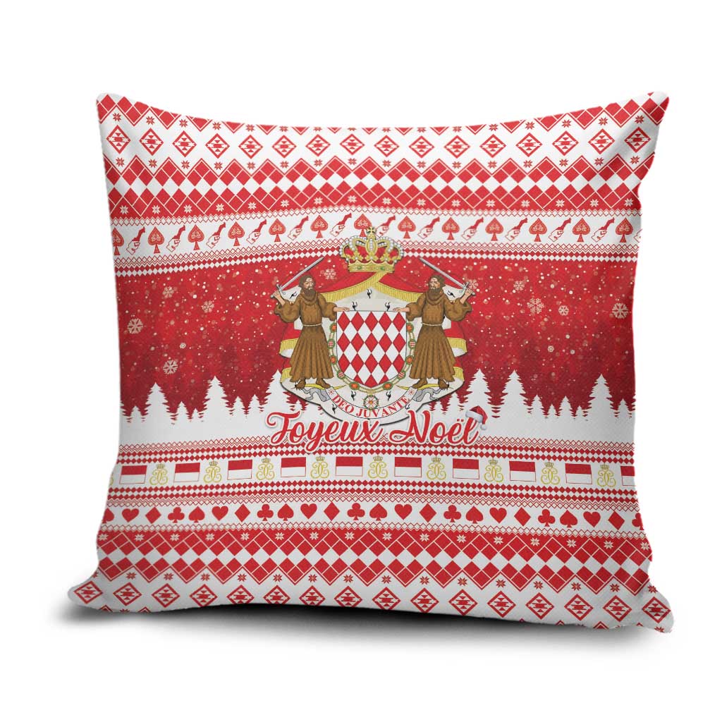 Monaco Christmas Pillow Cover Joyeux Noel Coat Of Arms - Wonder Print Shop